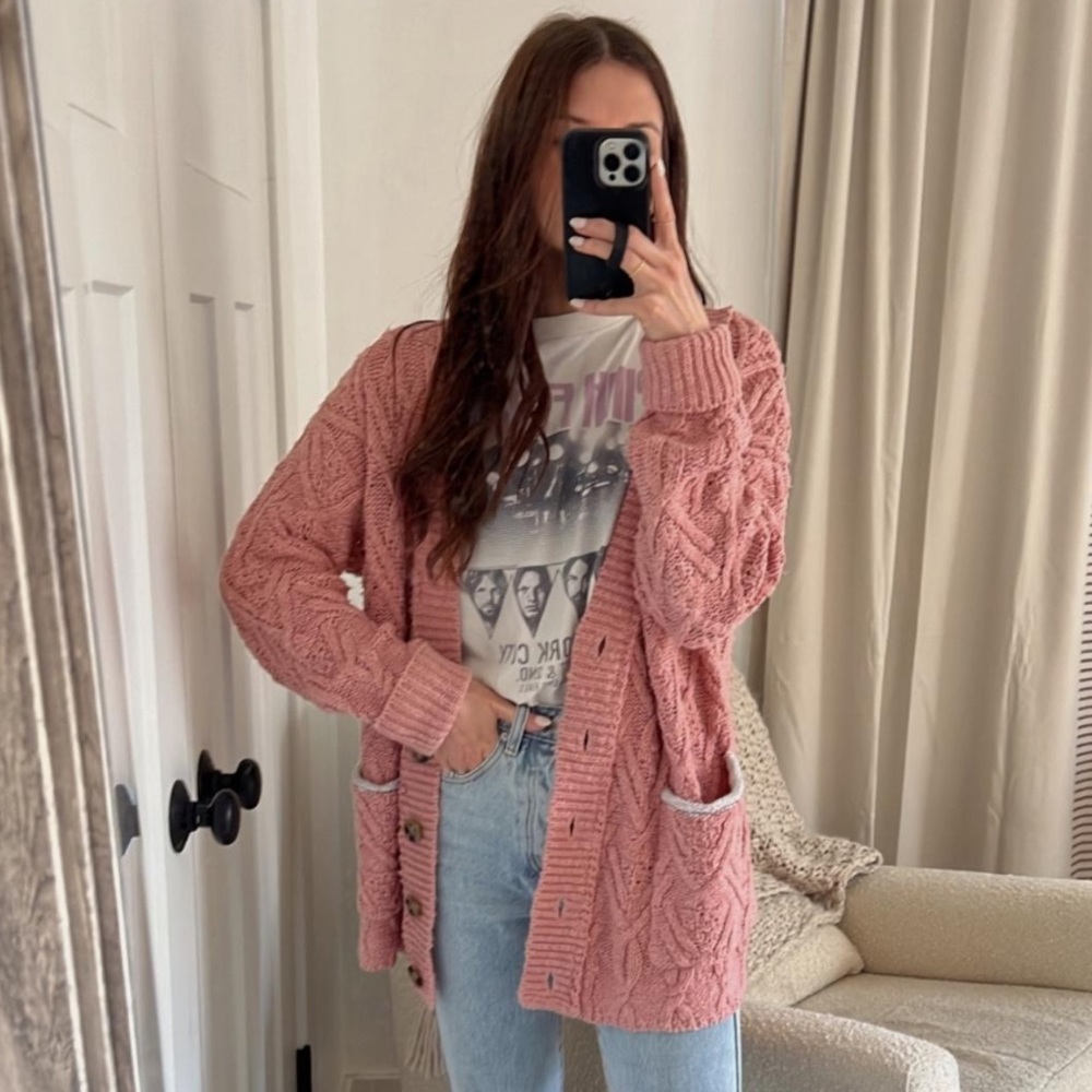 Free people cable knit cardigan